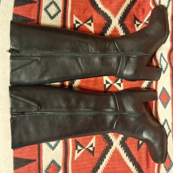 Giani Bernini  Adonnys Memory Foam Knee High Dress Boots Black Leather size 6M - Picture 3 of 10
